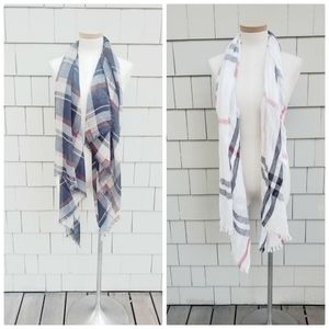 2 Lightweight Plaid Scarves